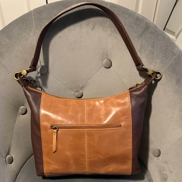 The Sak Almeda Two-Tone Brown & Tan Leather Shoulder Bag - Picture 3 of 13